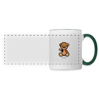 Pixel Bear Belgium - Mug panoramique contrasté et blanc - blanc/vert foncé - Devant
