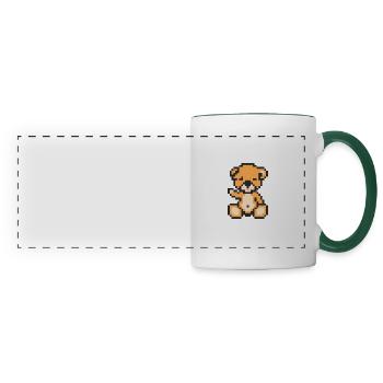 Pixel Bear Neon Orange - Mug panoramique contrasté et blanc - blanc/vert foncé - Devant