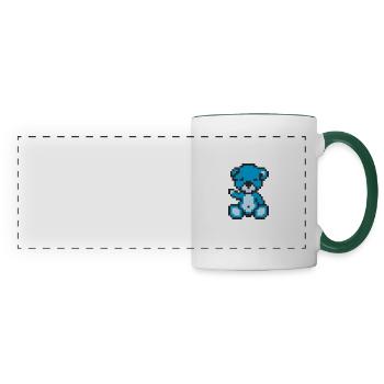 Pixel Bear Neon Blue - Panoramic Mug - white/dark green - Front