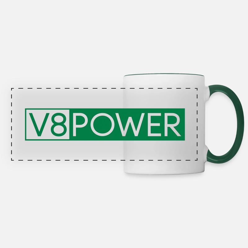 V8 Power - Farbwechsel - Panoramatasse - Weiß/Dunkelgrün