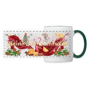 Meine Glühweintasse Tasse für Glühwein Weihnachten - Panoramatasse - Weiß/Dunkelgrün - Vorne