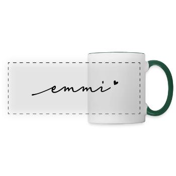 Emmi Schreibschrift Name - Panoramatasse - Weiß/Dunkelgrün - Vorne