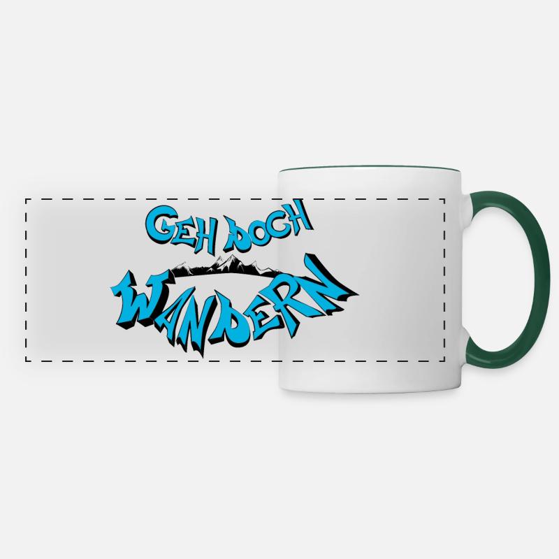 Why don't you go hiking - Panoramic Mug - white/dark green