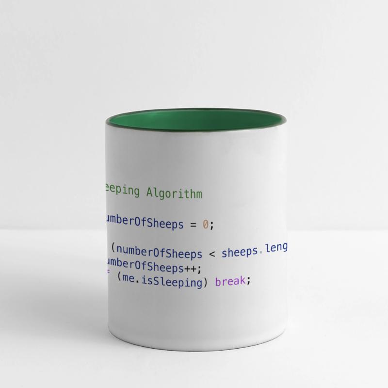 Programmation code logique compte de moutons Mug panoramique contrasté et blanc