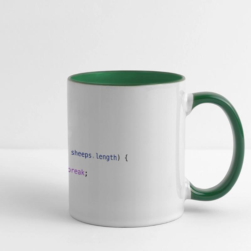 Programmierer Code Schäfchen zählen Logik Panoramatasse