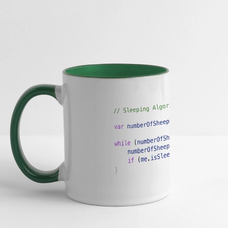 Programmation code logique compte de moutons Mug panoramique contrasté et blanc