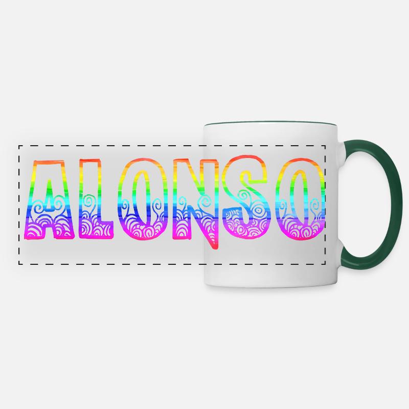 Alonso RS Arc-en-ciel - Mug panoramique contrasté et blanc - blanc/vert foncé
