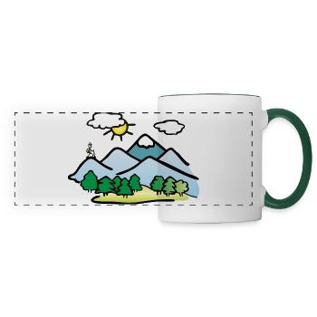Nature Drawing, Hiking - Panoramic Mug - white/dark green - Front