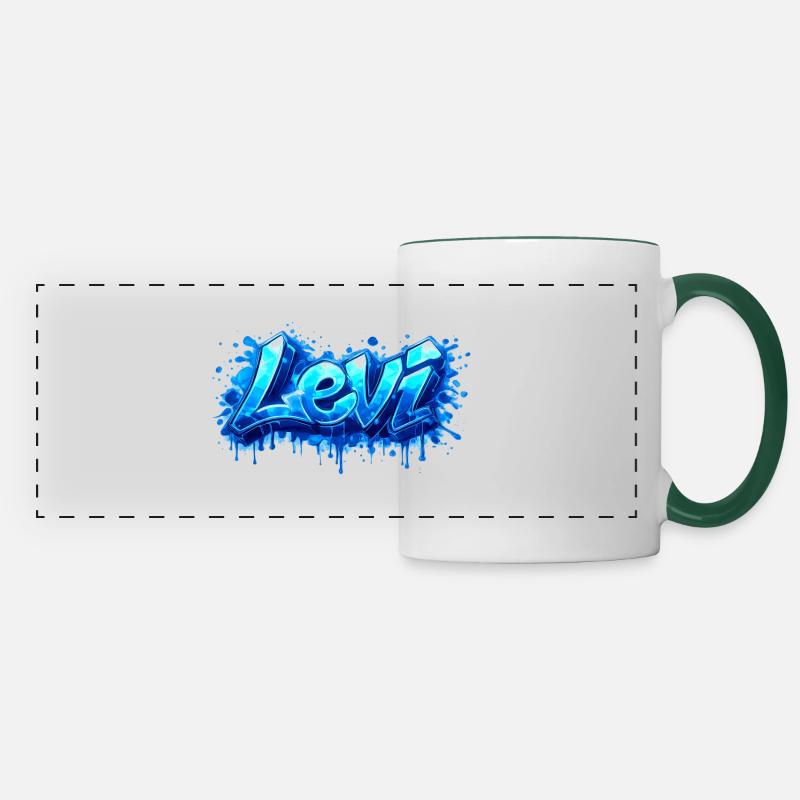 LEVI GRAFFITI NAME FOR PERFECT GIFT PRINTABLE - Panoramic Mug - white/dark green