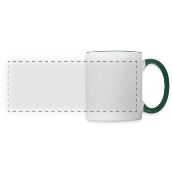 J’peux pas j’ai mes devoirs à faire - Mug panoramique contrasté et blanc - blanc/vert foncé - Devant