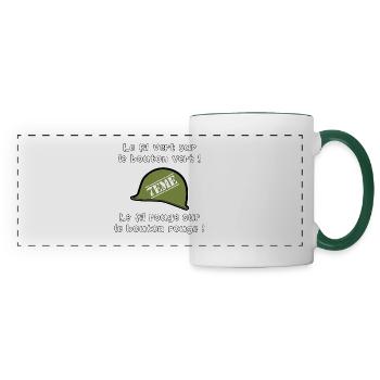 septième compagnie, militaire, militaire humour - Mug panoramique contrasté et blanc - blanc/vert foncé - Devant
