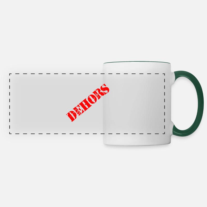 Macron dehors - Mug panoramique contrasté et blanc - blanc/vert foncé