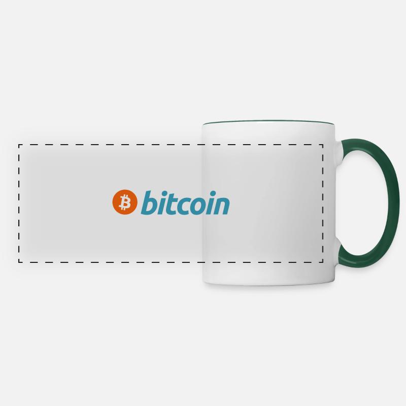 Bitcoin (Bitcoin) - Panoramatasse - Weiß/Dunkelgrün