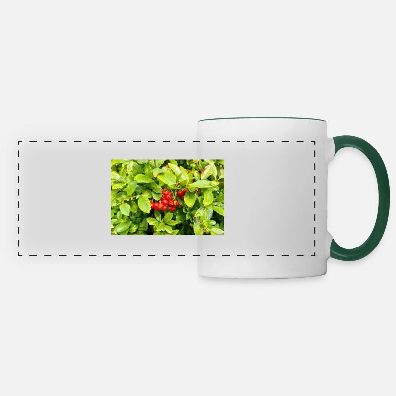 Mediterranean Firethorn / Pyracantha coccinea - Panoramic Mug - white/dark green
