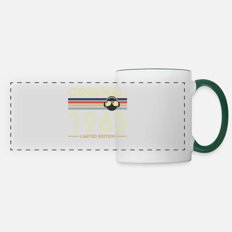 1965 - Mug panoramique contrasté et blanc - blanc/vert foncé