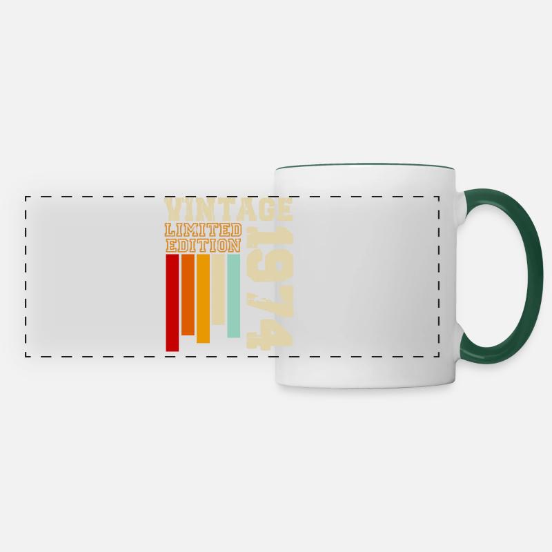 1974 - Mug panoramique contrasté et blanc - blanc/vert foncé