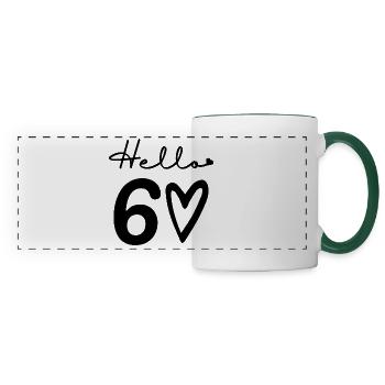 hello 60. 60th birthday - Panoramic Mug - white/dark green - Front