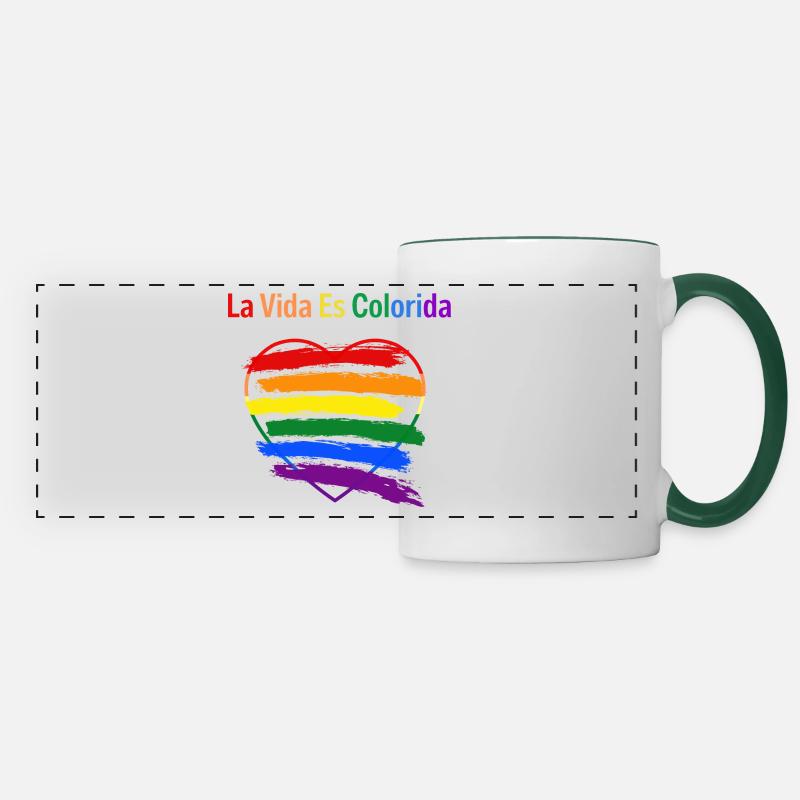 La Vida es colorida - Panoramic Mug - white/dark green