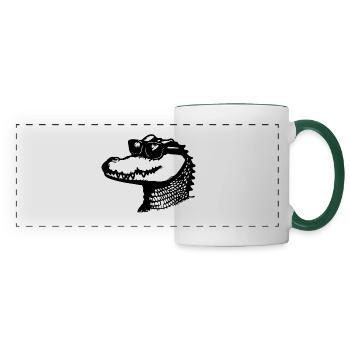 Crocodile Alligator - Panoramic Mug - white/dark green - Front