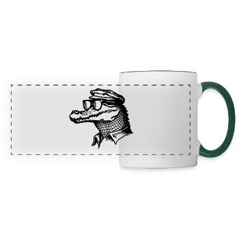 Crocodile Alligator - Panoramic Mug - white/dark green - Front