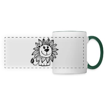 Lion Lion Head - Panoramic Mug - white/dark green - Front