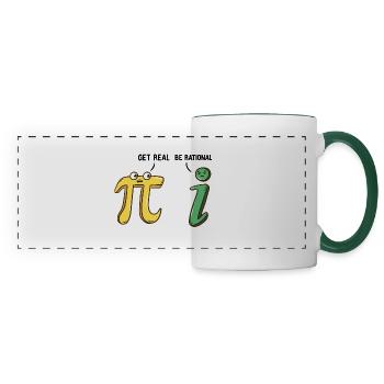 Cadeau d'enseignant amusant Get Real Be Rational - Mug panoramique contrasté et blanc - blanc/vert foncé - Devant