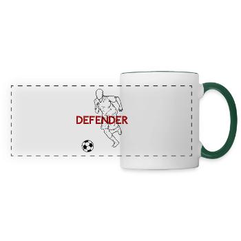 Verteidiger Abwehrspieler Fußball Spruch Geschenk - Panoramatasse - Weiß/Dunkelgrün - Vorne
