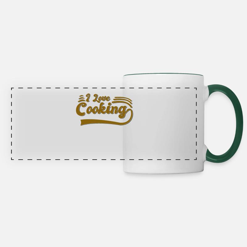 J’adore cuisiner - Mug panoramique contrasté et blanc - blanc/vert foncé