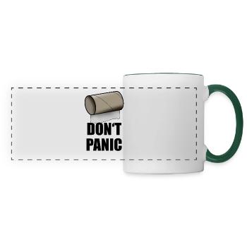Don't panic toilet paper crisis - Panoramic Mug - white/dark green - Front