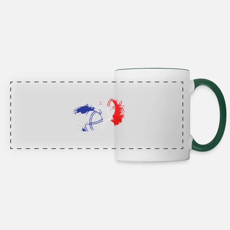 Pétanque - Panoramic Mug - white/dark green