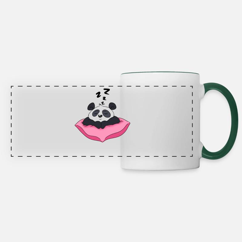 Sleeping Panda - Panoramic Mug - white/dark green