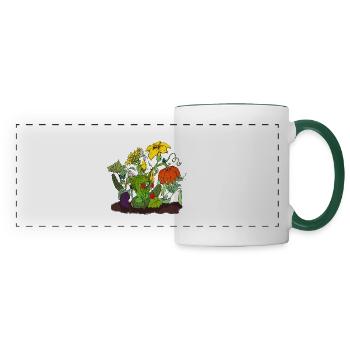 plantes jardin légumes fruits nature idée cadeau - Mug panoramique contrasté et blanc - blanc/vert foncé - Devant