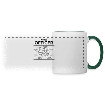 Gendarme - Mug panoramique contrasté et blanc - blanc/vert foncé - Devant