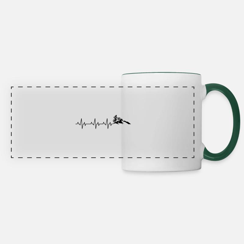 VTT, vélos, cyclisme - Mug panoramique contrasté et blanc - blanc/vert foncé