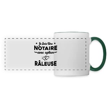 Femme je suis une notaire avec option râleuse - Mug panoramique contrasté et blanc - blanc/vert foncé - Devant