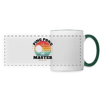 Maître Du Ping Pong Cadeau Sport Entraineur - Mug panoramique contrasté et blanc - blanc/vert foncé - Devant