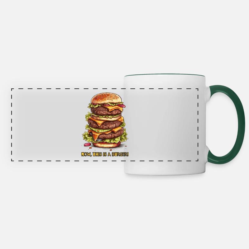 nun, das ist ein Burger - Panoramatasse - Weiß/Dunkelgrün
