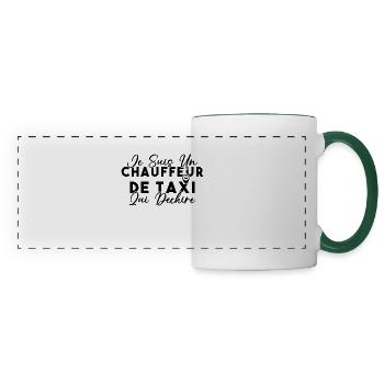 Drôle Cadeau Humour Chauffeur de taxi - Mug panoramique contrasté et blanc - blanc/vert foncé - Devant