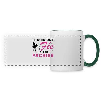 Je suis une fée la fée pachier Cadeau Humoristique - Mug panoramique contrasté et blanc - blanc/vert foncé - Devant