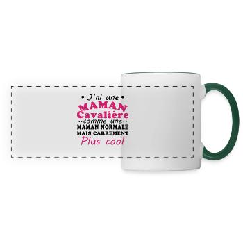 J'ai une maman cavalière - Mug panoramique contrasté et blanc - blanc/vert foncé - Devant