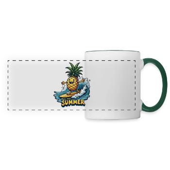 Ananas Surfer Surfen Feel the Summer - Panoramatasse - Weiß/Dunkelgrün - Vorne