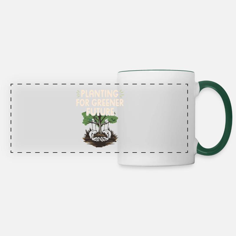 PLANTER POUR UN AVENIR PLUS VERT - Mug panoramique contrasté et blanc - blanc/vert foncé