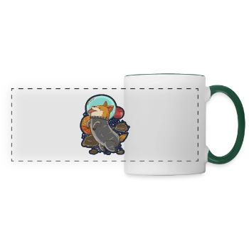 sweet dog space astronaut gift - Panoramic Mug - white/dark green - Front