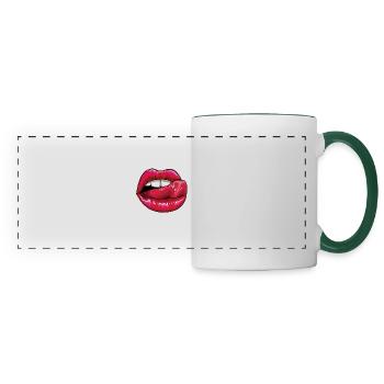 Lèche les lèvres colorées - Mug panoramique contrasté et blanc - blanc/vert foncé - Devant