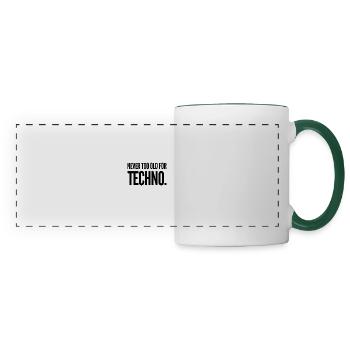 Techno Musique T-shirts I Technorave idée cadeau - Mug panoramique contrasté et blanc - blanc/vert foncé - Devant