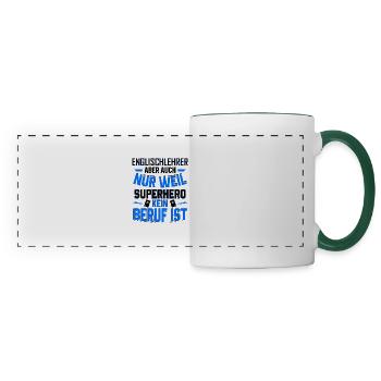 Englischlehrer Lehrer Lehrerin Englisch Geschenke - Panoramatasse - Weiß/Dunkelgrün - Vorne