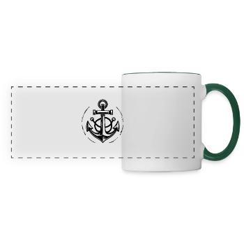 Anchor Boat Ship Nautical - Panoramic Mug - white/dark green - Front