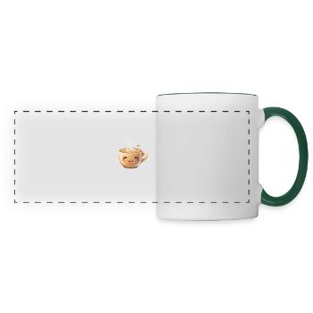 Realisitsche Cafe Tasse mit Gesicht - Panoramatasse - Weiß/Dunkelgrün - Vorne