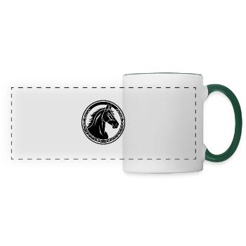 Horse Horse Head Pony - Panoramic Mug - white/dark green - Front