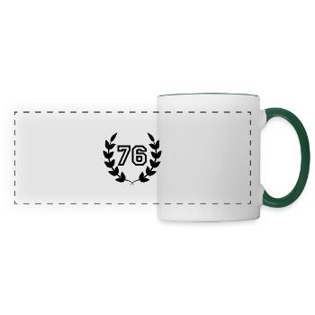 76th birthday-gift idea 76 years - Panoramic Mug - white/dark green - Front